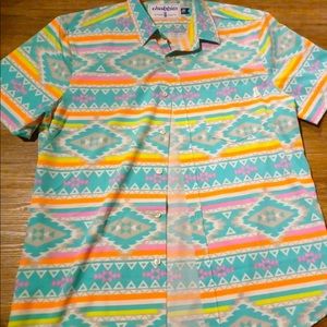 Chubbies men’s en fuego short sleeved stretch Aztec shirt L